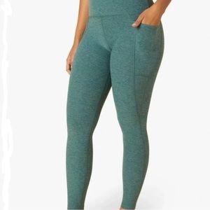 Beyond Yoga Out of Pocket High Waist Midi Legging Rainforest Blue Heather M